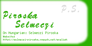 piroska selmeczi business card